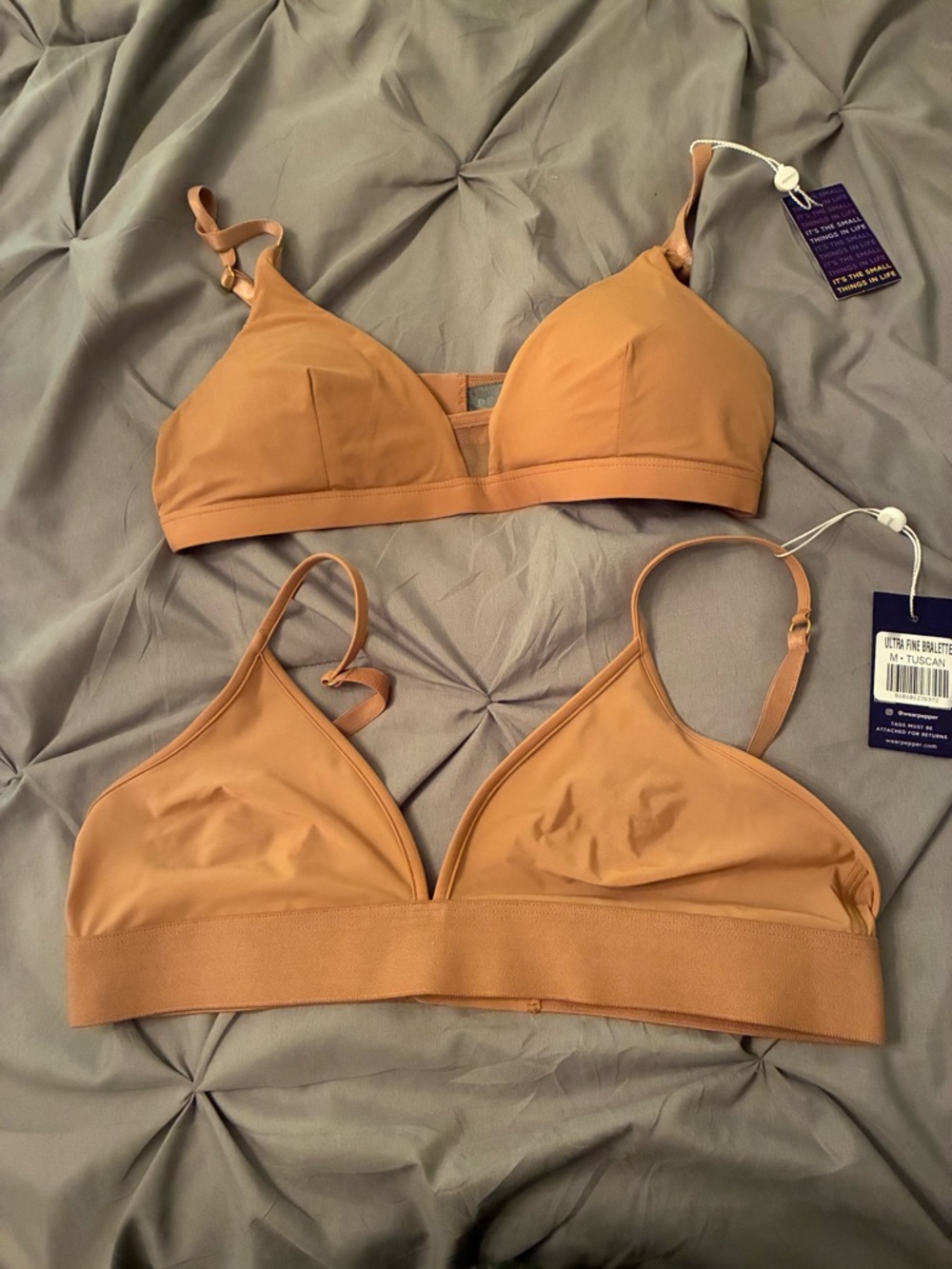 Soft Triangle Wireless Bralette in Tan
